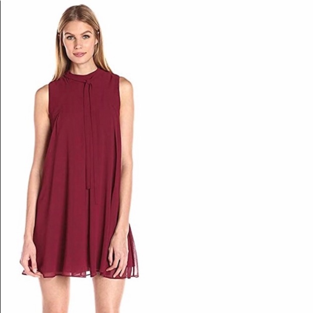 Mini dress in warm brown rust color